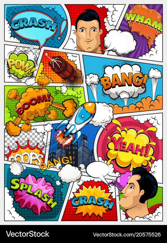 This image has an empty alt attribute; its file name is comic-book-page-layout-comics-template-vector-20575526-705x1024.jpg